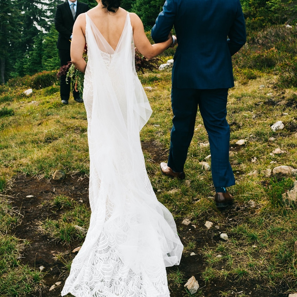 Off white/ivory bridal cape veil